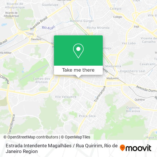 Mapa Estrada Intendente Magalhães / Rua Quiririm