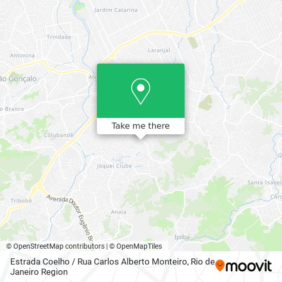 Mapa Estrada Coelho / Rua Carlos Alberto Monteiro