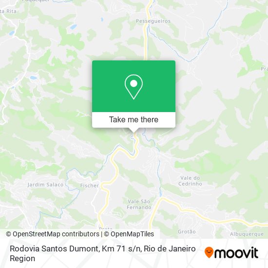 Mapa Rodovia Santos Dumont, Km 71 s / n