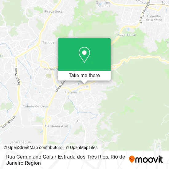 Rua Geminiano Góis / Estrada dos Três Rios map