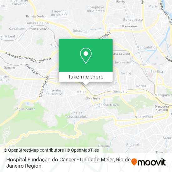 Mapa Hospital Fundação do Cancer - Unidade Méier