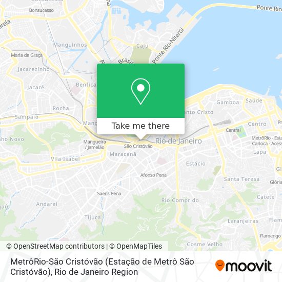 Mapa MetrôRio-São Cristóvão (Estação de Metrô São Cristóvão)