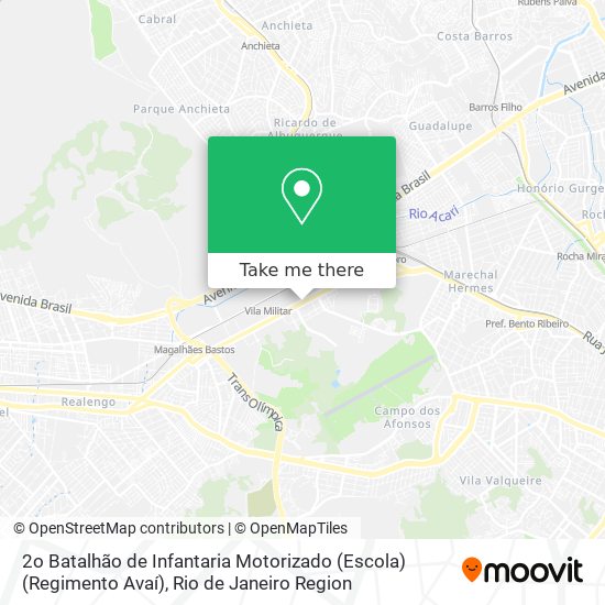 Mapa 2o Batalhão de Infantaria Motorizado (Escola) (Regimento Avaí)