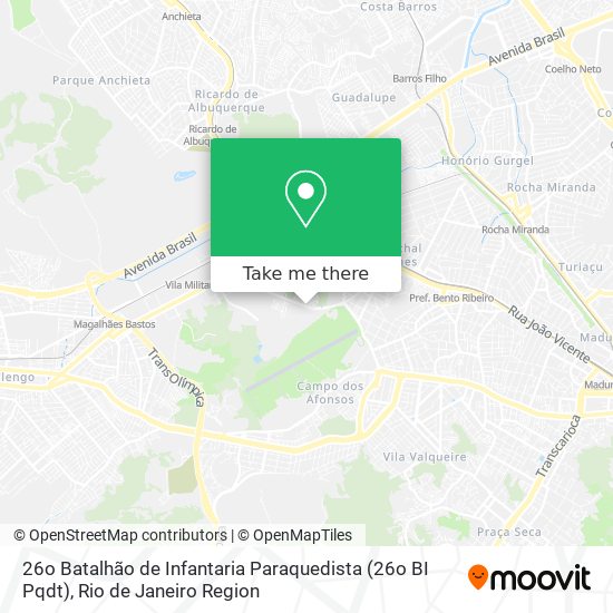 26o Batalhão de Infantaria Paraquedista (26o BI Pqdt) map