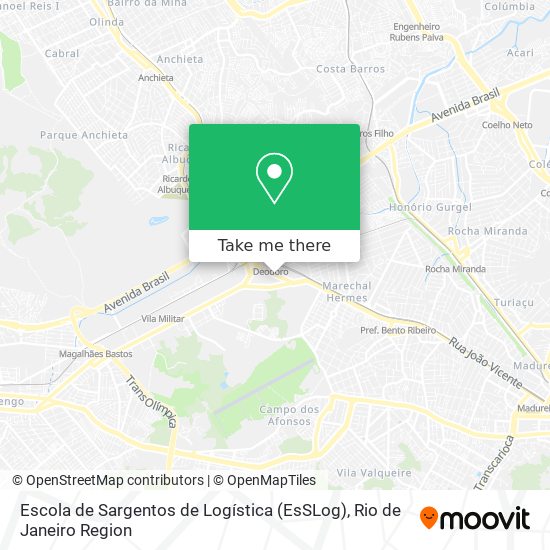 Mapa Escola de Sargentos de Logística (EsSLog)