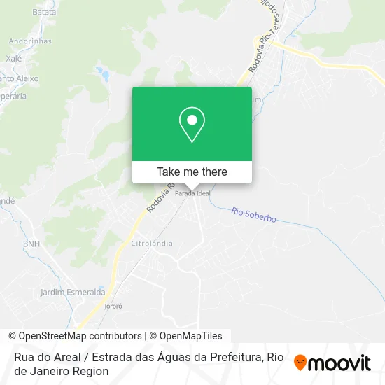 Rua do Areal / Estrada das Águas da Prefeitura map