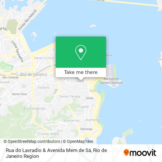 Mapa Rua do Lavradio & Avenida Mem de Sá