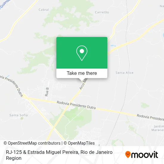 RJ-125 & Estrada Miguel Pereira map