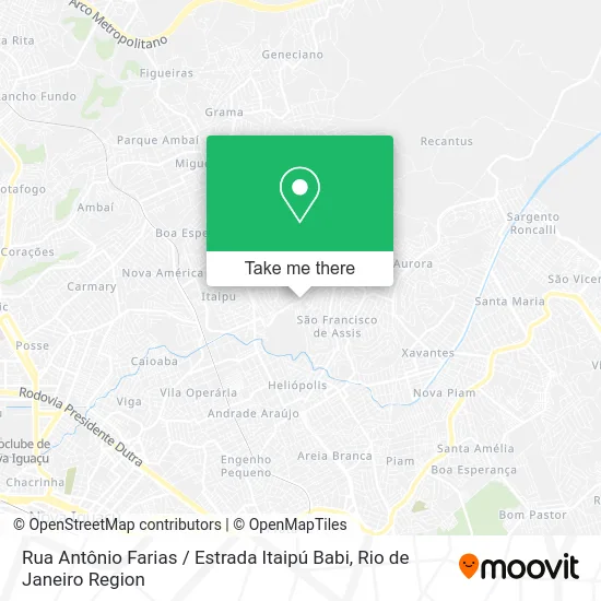 Rua Antônio Farias / Estrada Itaipú Babi map