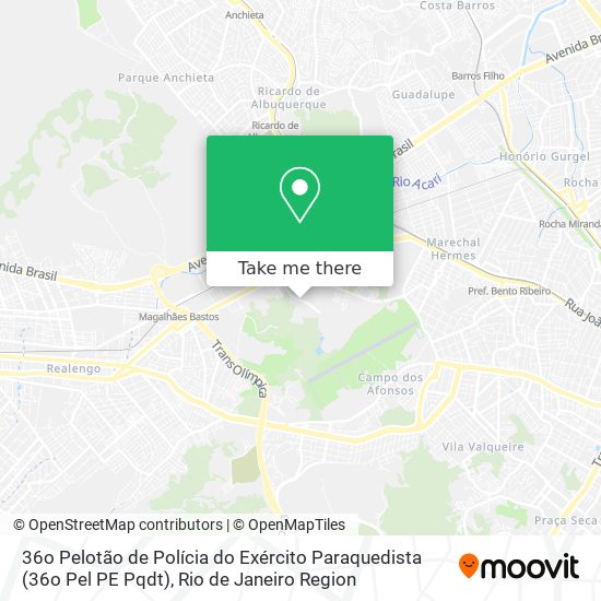 36o Pelotão de Polícia do Exército Paraquedista (36o Pel PE Pqdt) map