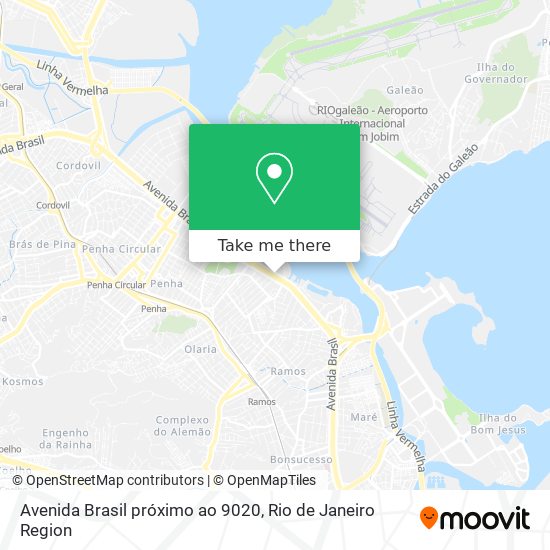 Mapa Avenida Brasil próximo ao 9020