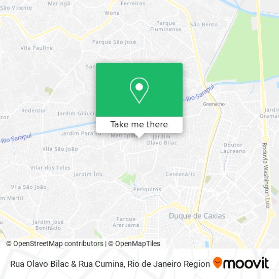 Mapa Rua Olavo Bilac & Rua Cumina