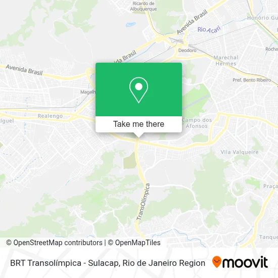 BRT Transolímpica - Sulacap map
