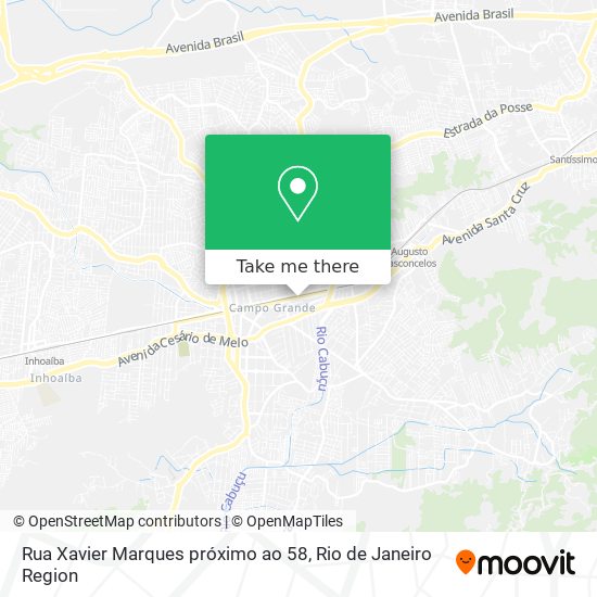 Mapa Rua Xavier Marques próximo ao 58