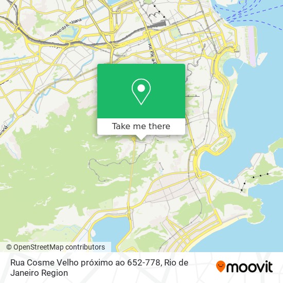 Mapa Rua Cosme Velho próximo ao 652-778