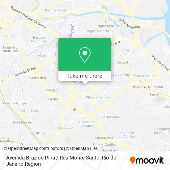 Avenida Braz de Pina / Rua Monte Santo map