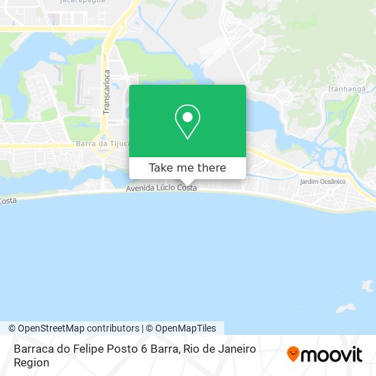 Mapa Barraca do Felipe Posto 6 Barra