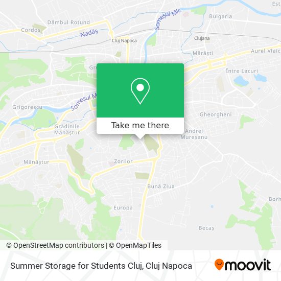 Summer Storage for Students Cluj map