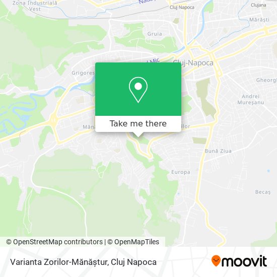 Varianta Zorilor-Mănăștur map