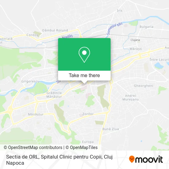 Sectia de ORL, Spitalul Clinic pentru Copii map