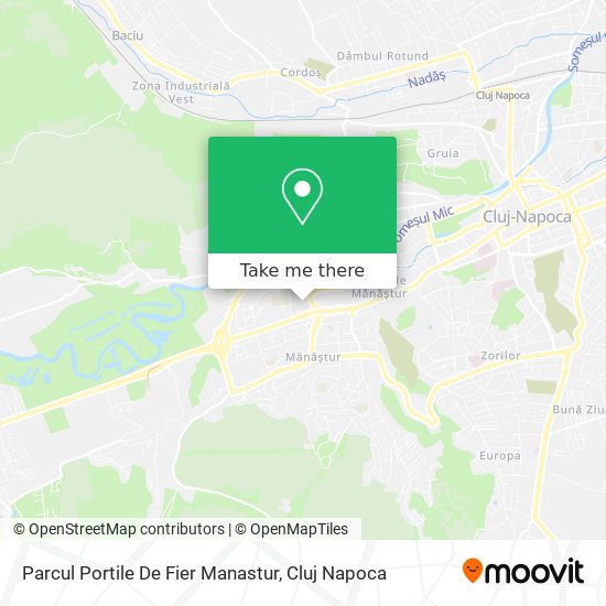 Parcul Portile De Fier Manastur map