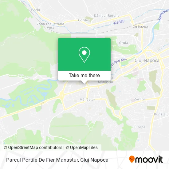 Parcul Portile De Fier Manastur map