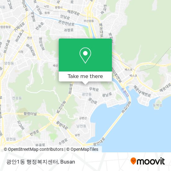 광안1동 행정복지센터 map