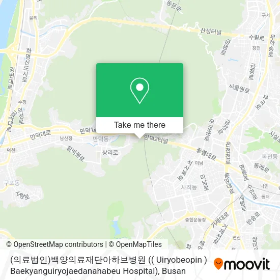 (의료법인)백양의료재단아하브병원 (( Uiryobeopin ) Baekyanguiryojaedanahabeu Hospital) map