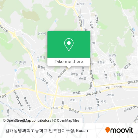 김해생명과학고등학교 인조잔디구장 map