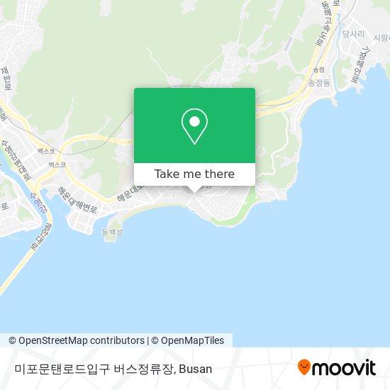 미포문탠로드입구 버스정류장 map