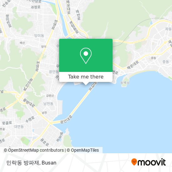 민락동 방파제 map