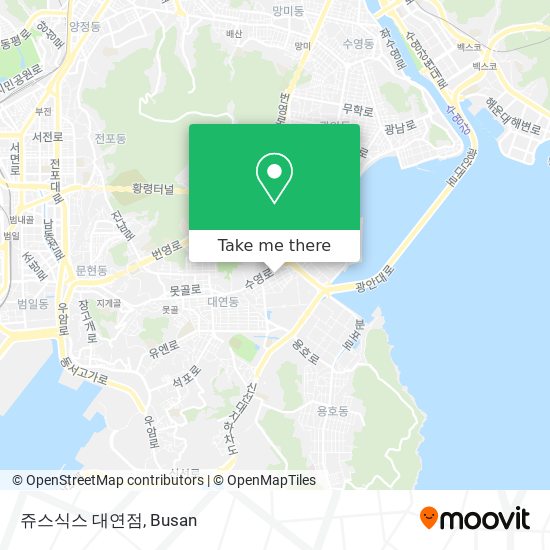 쥬스식스 대연점 map