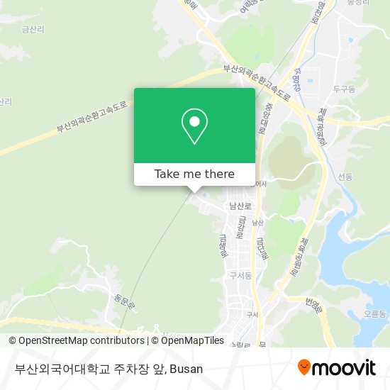 부산외국어대학교 주차장 앞 map