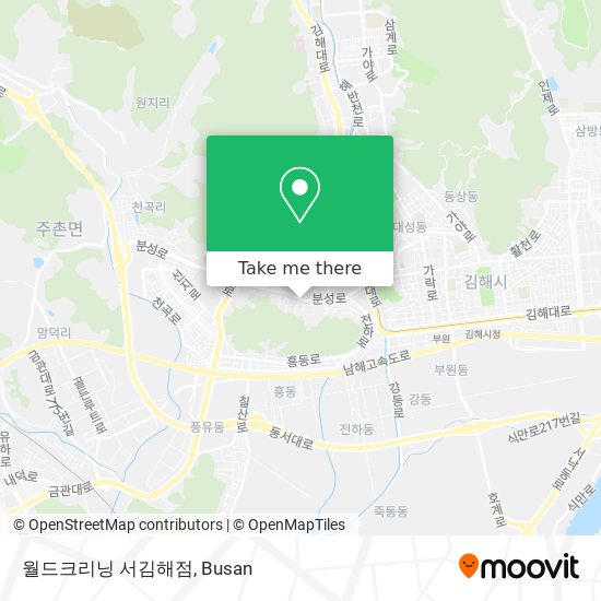 How to get to 월드크리닝 서김해점 in Busan by Light Rail, Metro or Bus?