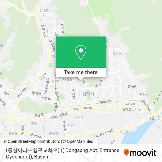 (동상아파트입구교차로) (( Dongsang Apt. Entrance Gyocharo )) map