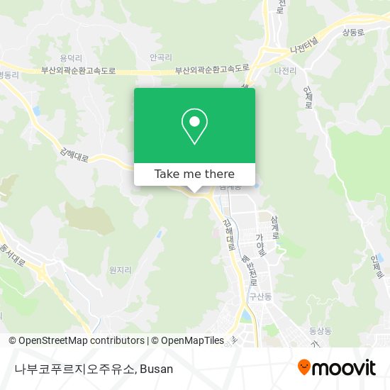 How to get to 나부코푸르지오주유소 in Busan by Light Rail, Metro or Bus?