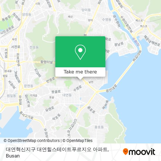 대연혁신지구 대연힐스테이트푸르지오 아파트 map