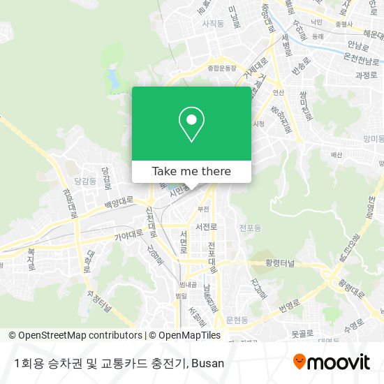 1회용 승차권 및 교통카드 충전기 map