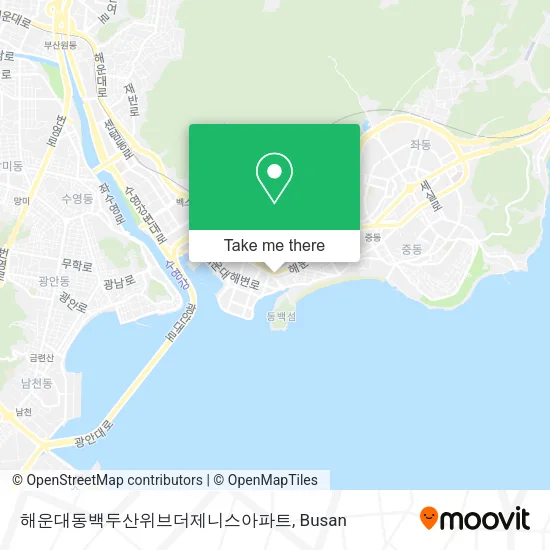 해운대동백두산위브더제니스아파트 map