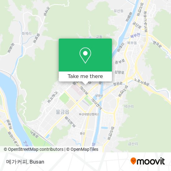 How to get to 메가커피 in 양산시 by metro or bus?