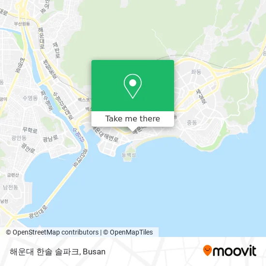 해운대 한솔 솔파크 map
