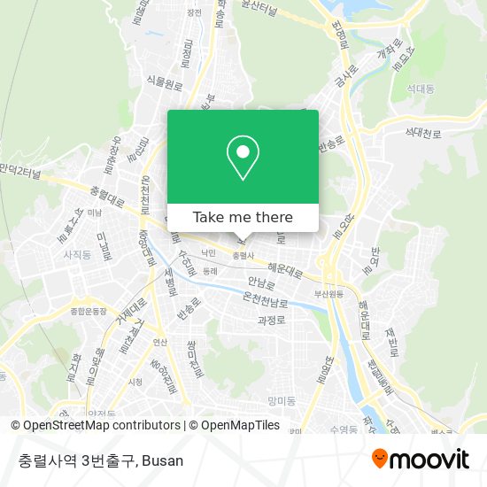 충렬사역 3번출구 map