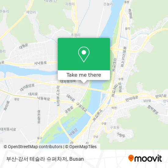 부산-강서 테슬라 슈퍼차저 map