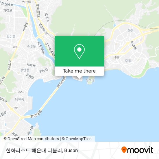 한화리조트 해운대 티볼리 map