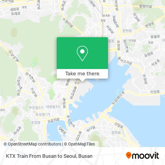 KTX Train From Busan to Seoul map