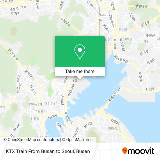KTX Train From Busan to Seoul map