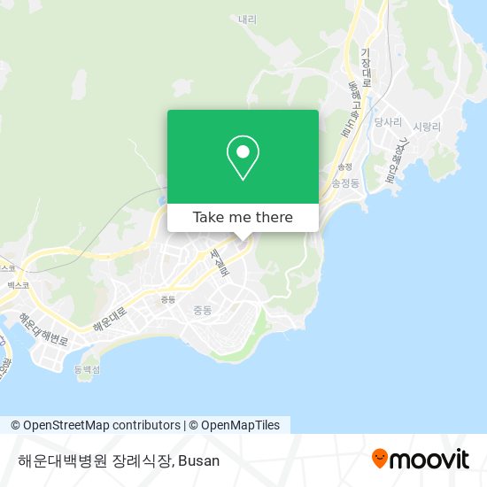 해운대백병원 장례식장 map