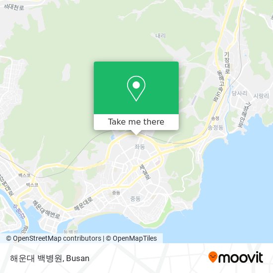 해운대 백병원 map