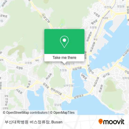 부산대학병원 버스정류장 map