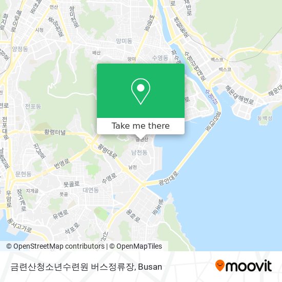 금련산청소년수련원 버스정류장 map